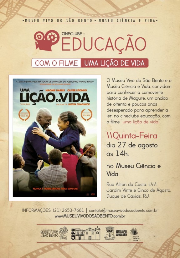 cartaz cineclube educacao uma licao de vida