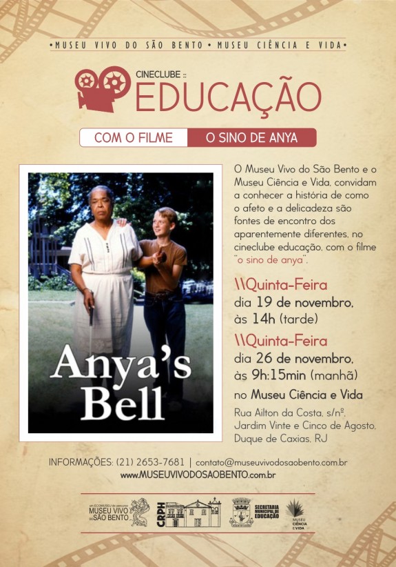 cartaz cineclube educacao o sino de anya